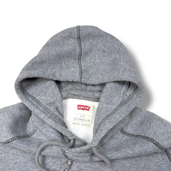 Levi’s Gray Hoodie Levi Strauss & Co Graphic Logo Pullover Size L Casual Retro - Picture 2 of 6